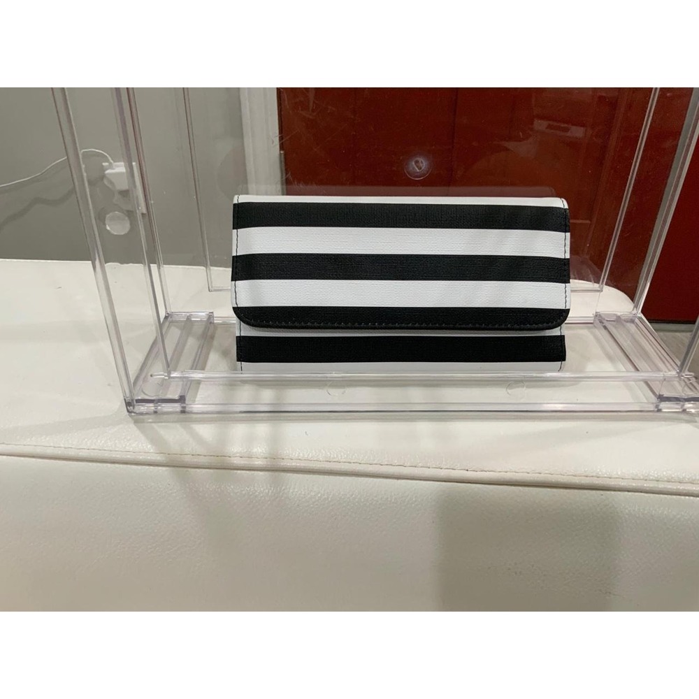 KUT from the Kloth   KUT from the Kloth trifold wallet black and white  stripe